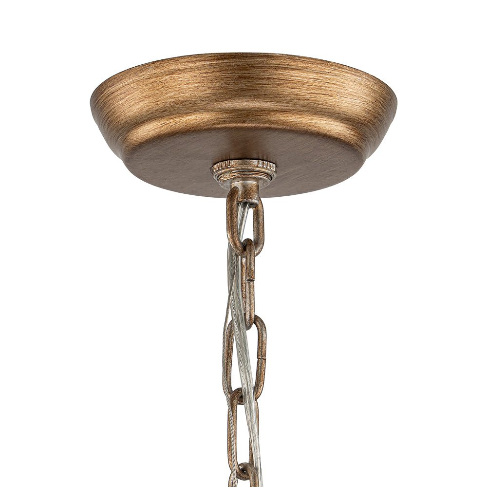 Retro French 1 - Light Bell - Shaped K9 Crystal Metal Pendant Light - LightfixturesUAE