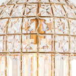 Retro French 1 - Light Bell - Shaped K9 Crystal Metal Pendant Light - LightfixturesUAE
