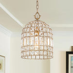 Retro French 1 - Light Bell - Shaped K9 Crystal Metal Pendant Light - LightfixturesUAE