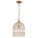 Retro French 1 - Light Bell - Shaped K9 Crystal Metal Pendant Light - LightfixturesUAE