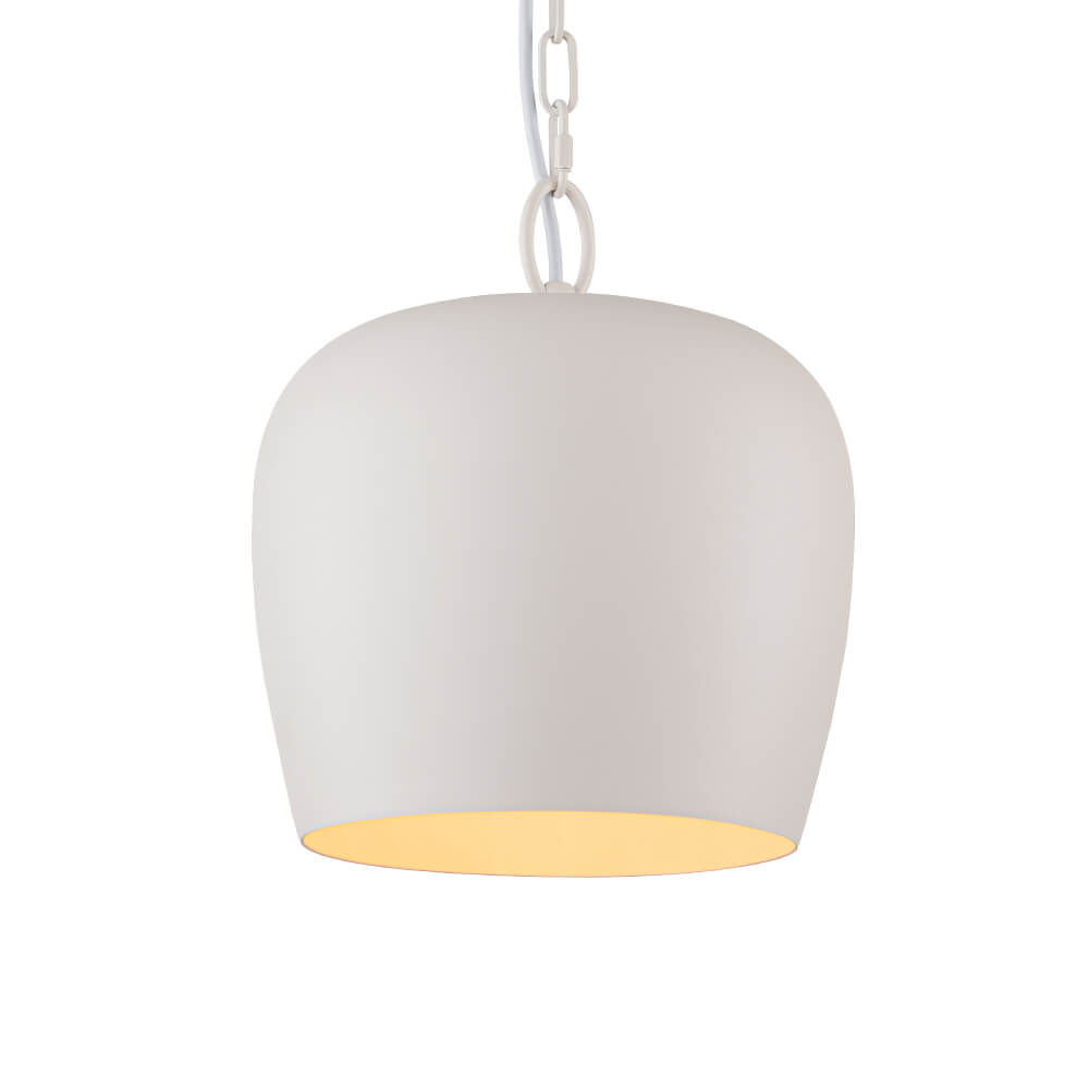Scandinavian 1 - Light Geometric White Metal Pendant Light - LightfixturesUAE