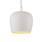 Scandinavian 1 - Light Geometric White Metal Pendant Light - LightfixturesUAE