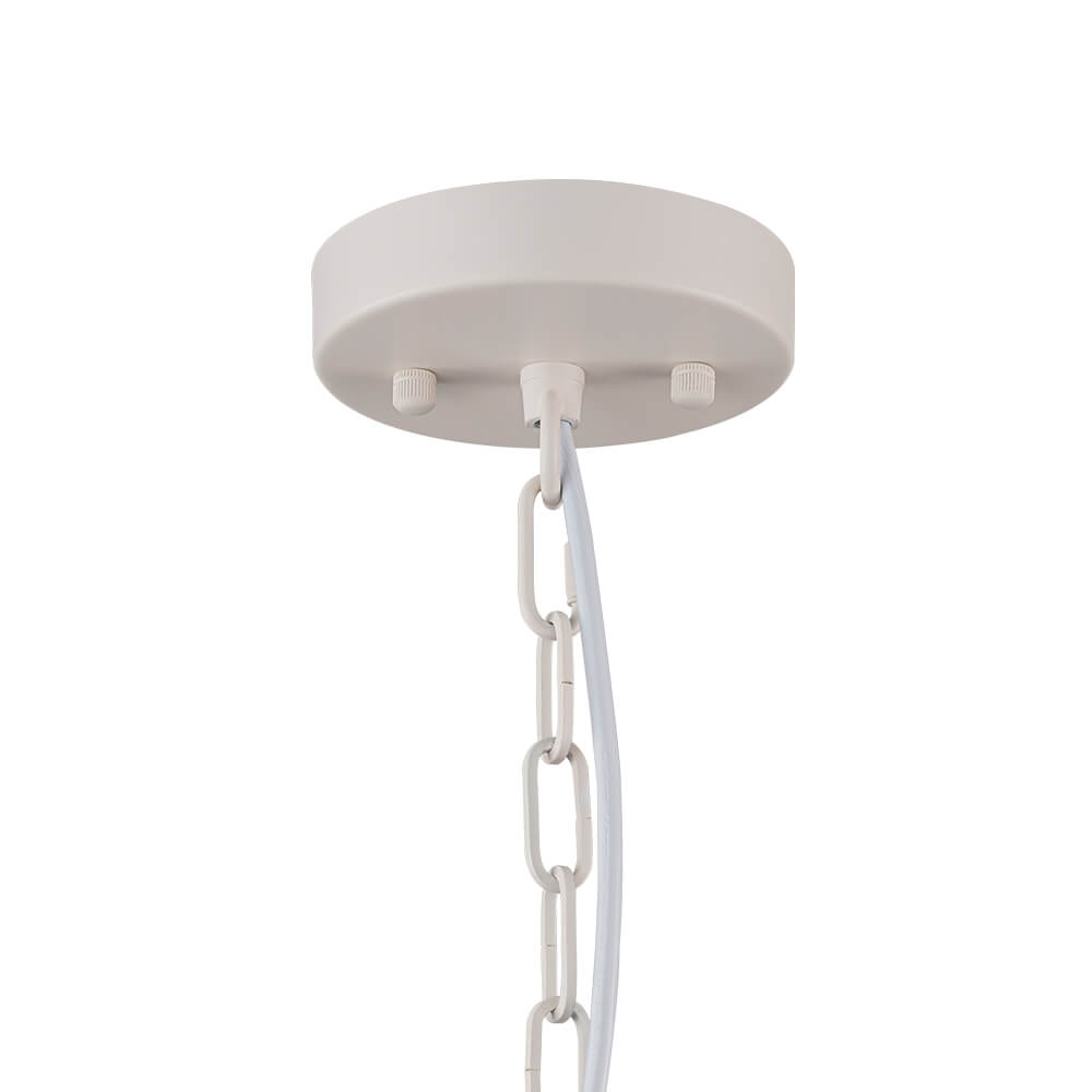 Scandinavian 1 - Light Geometric White Metal Pendant Light - LightfixturesUAE