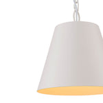 Scandinavian 1 - Light Geometric White Metal Pendant Light - LightfixturesUAE
