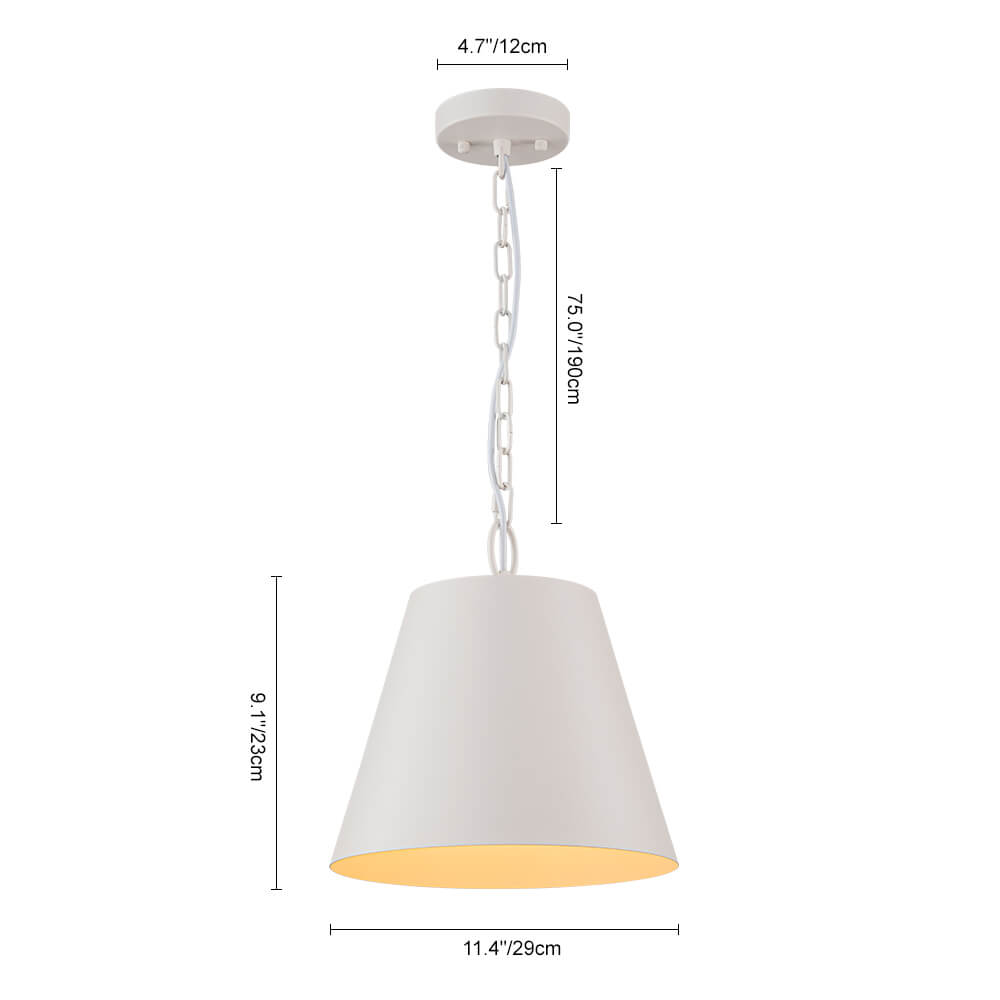 Scandinavian 1 - Light Geometric White Metal Pendant Light - LightfixturesUAE