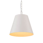 Scandinavian 1 - Light Geometric White Metal Pendant Light - LightfixturesUAE