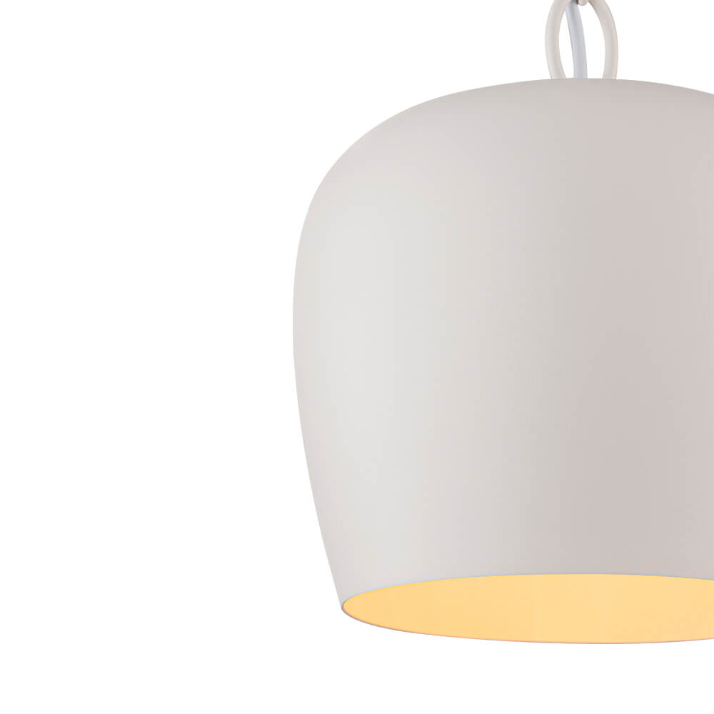 Scandinavian 1 - Light Geometric White Metal Pendant Light - LightfixturesUAE