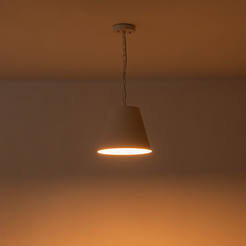 Scandinavian 1 - Light Geometric White Metal Pendant Light - LightfixturesUAE