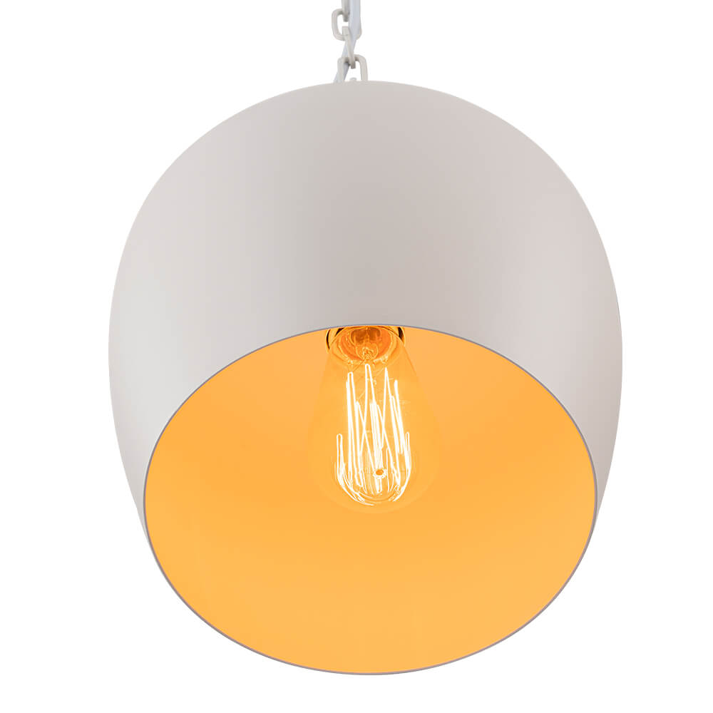 Scandinavian 1 - Light Geometric White Metal Pendant Light - LightfixturesUAE