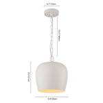 Scandinavian 1 - Light Geometric White Metal Pendant Light - LightfixturesUAE