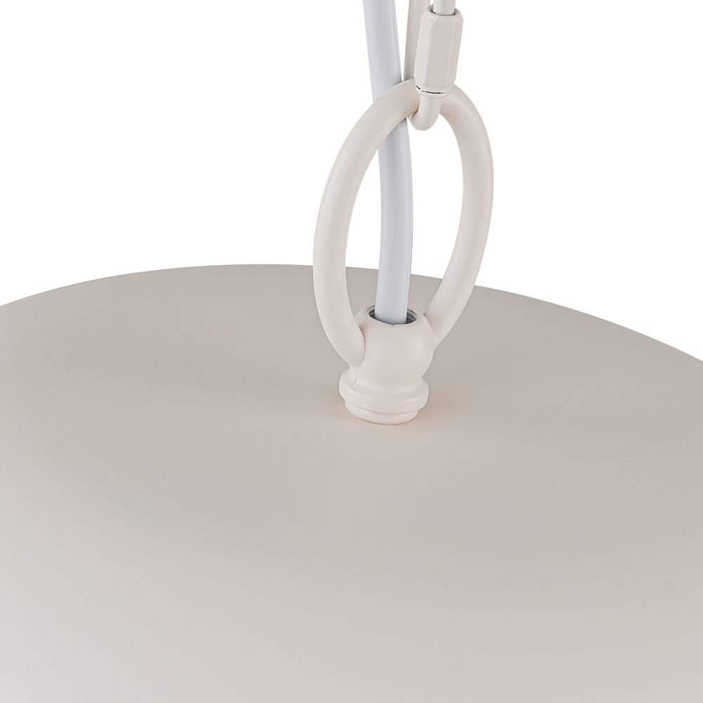 Scandinavian 1 - Light Geometric White Metal Pendant Light - LightfixturesUAE