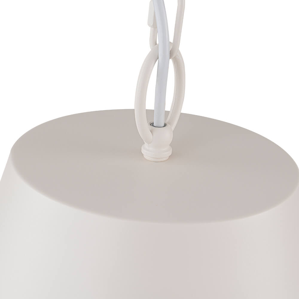 Scandinavian 1 - Light Geometric White Metal Pendant Light - LightfixturesUAE