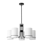 Scandinavian 5 - Light Cylindrical Fabric Metal Chandelier - LightfixturesUAE
