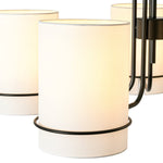 Scandinavian 5 - Light Cylindrical Fabric Metal Chandelier - LightfixturesUAE
