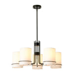 Scandinavian 5 - Light Cylindrical Fabric Metal Chandelier - LightfixturesUAE