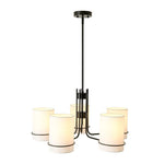 Scandinavian 5 - Light Cylindrical Fabric Metal Chandelier - LightfixturesUAE