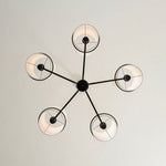 Scandinavian 5 - Light Cylindrical Fabric Metal Chandelier - LightfixturesUAE
