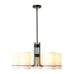 Scandinavian 5 - Light Cylindrical Fabric Metal Chandelier - LightfixturesUAE