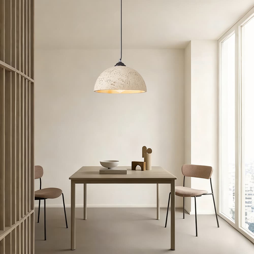 Scandinavian Single Light Dome - Shape Resin Pendant Light - LightfixturesUAE