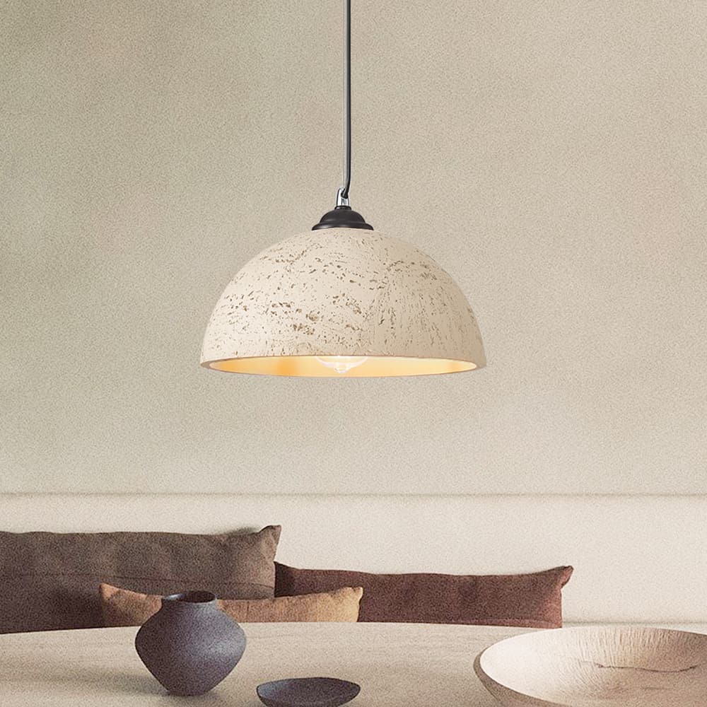 Scandinavian Single Light Dome - Shape Resin Pendant Light - LightfixturesUAE