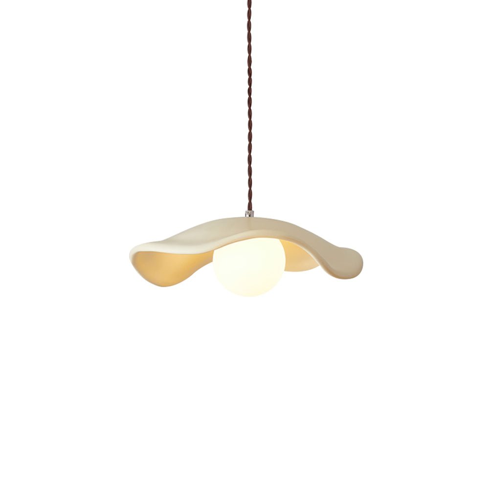 Scandinavian Single - Light Lotus Leaf - Shaped Resin Pendant Light - LightfixturesUAE