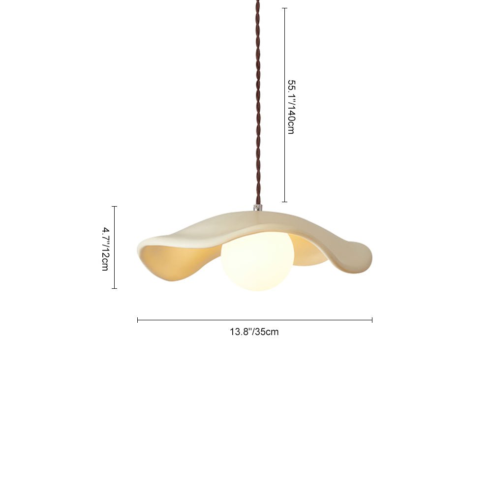 Scandinavian Single - Light Lotus Leaf - Shaped Resin Pendant Light - LightfixturesUAE