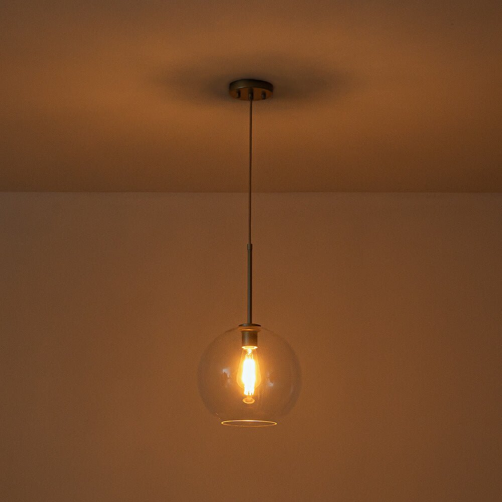 Single Light Modern Glass Globe Pendant - LightfixturesUAE