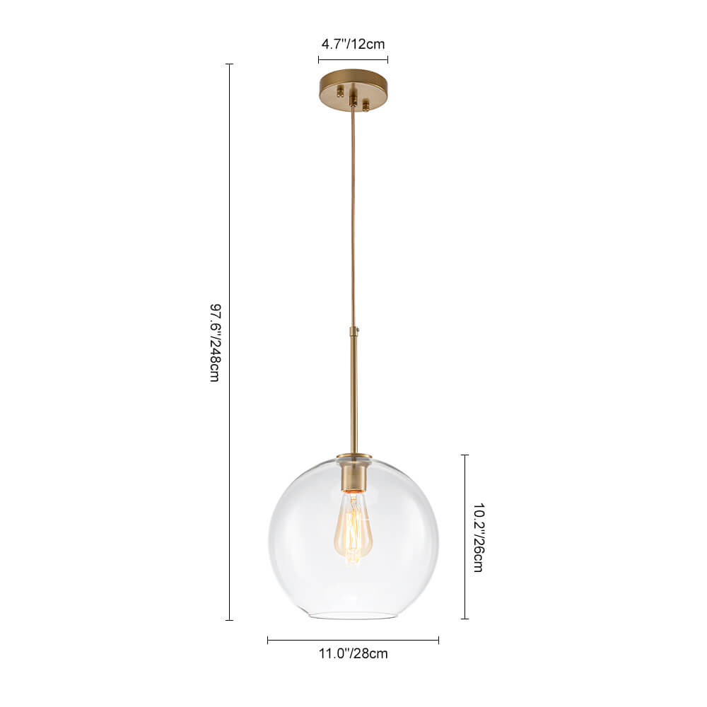 Single Light Modern Glass Globe Pendant - LightfixturesUAE