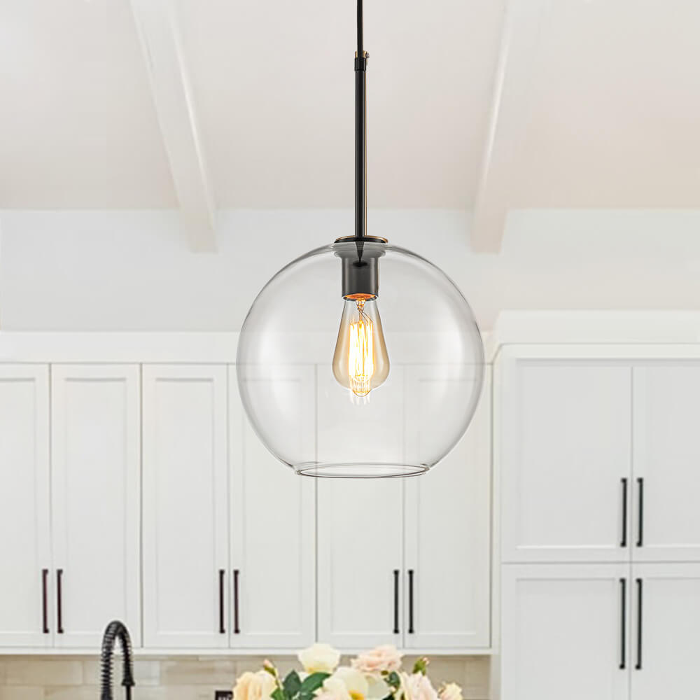 Single Light Modern Glass Globe Pendant - LightfixturesUAE