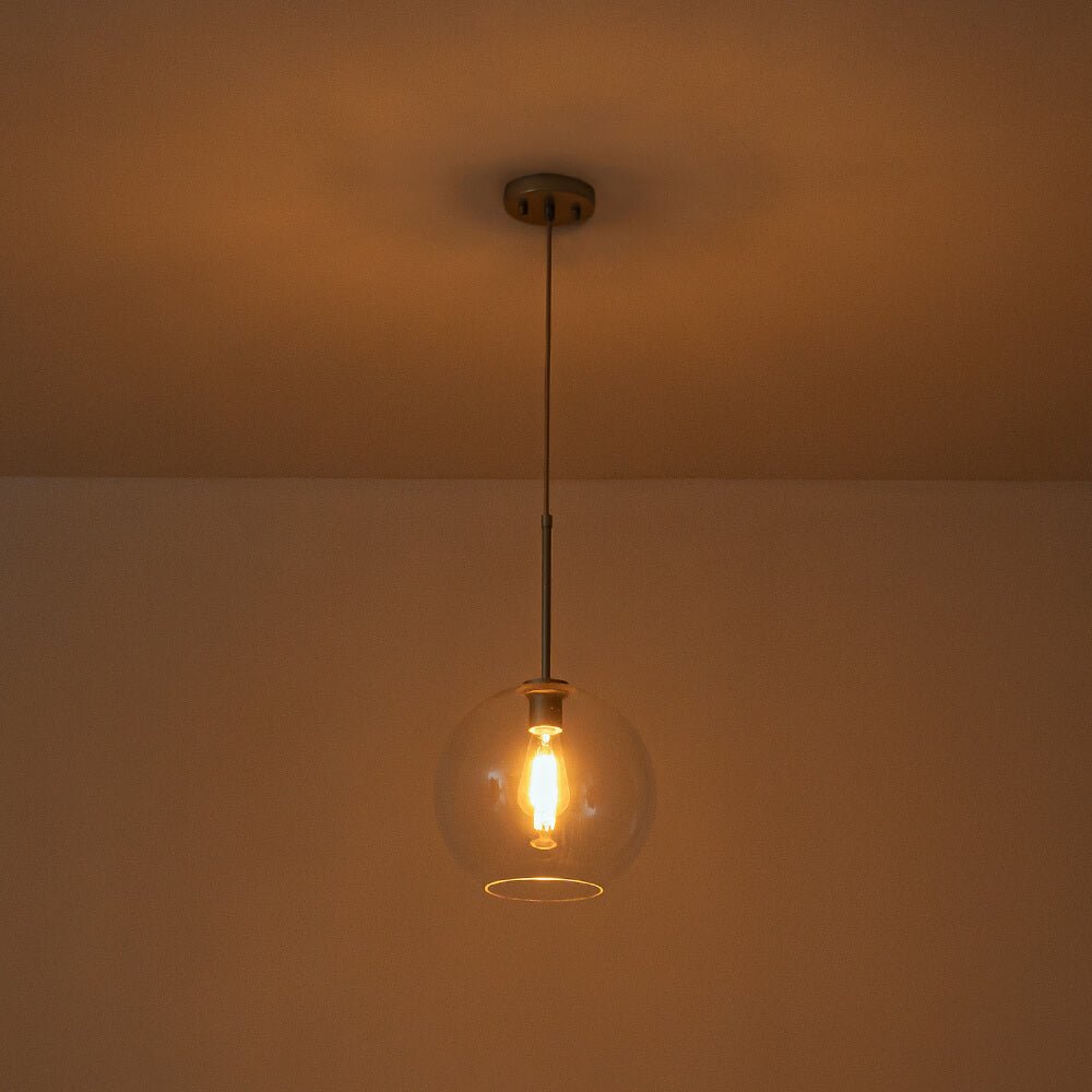 Single Light Modern Glass Globe Pendant - LightfixturesUAE