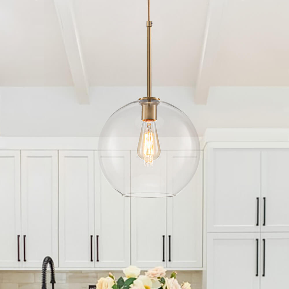 Single Light Modern Glass Globe Pendant - LightfixturesUAE