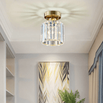 Small Simple Clear Crystal Shade Cylinder Ceiling Light - LightfixturesUAE