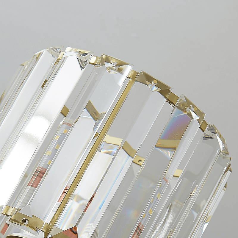 Small Simple Clear Crystal Shade Cylinder Ceiling Light - LightfixturesUAE