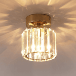 Small Simple Clear Crystal Shade Cylinder Ceiling Light - LightfixturesUAE