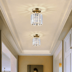 Small Simple Clear Crystal Shade Cylinder Ceiling Light - LightfixturesUAE