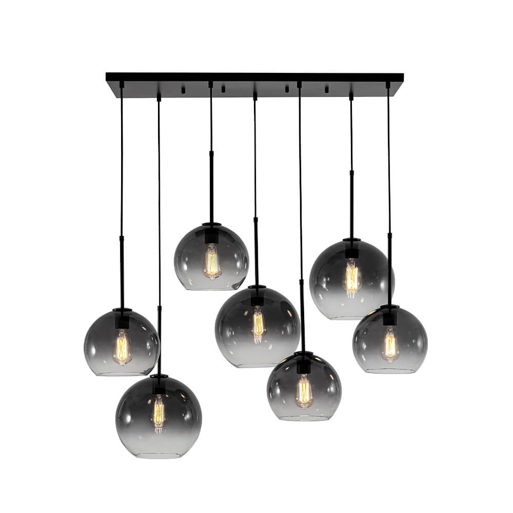 Timeless 7 - Light Glass Globe Cluster Chandelier Pendant - LightfixturesUAE