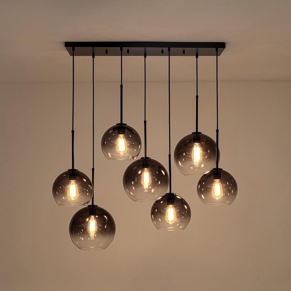 Timeless 7 - Light Glass Globe Cluster Chandelier Pendant - LightfixturesUAE