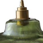 Vintage 1 - Light Striped Glass Dome - Shaped Pendant Light - LightfixturesUAE