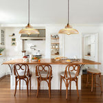 Vintage 1 - Light Striped Glass Dome - Shaped Pendant Light - LightfixturesUAE