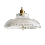 Vintage 1 - Light Striped Glass Dome - Shaped Pendant Light - LightfixturesUAE