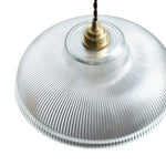 Vintage 1 - Light Striped Glass Dome - Shaped Pendant Light - LightfixturesUAE