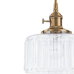 Vintage 1 - Light Striped Glass Drum Pendant Light - LightfixturesUAE