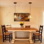 Vintage 1 - Light Striped Glass Drum Pendant Light - LightfixturesUAE