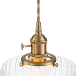 Vintage 1 - Light Striped Glass Drum Pendant Light - LightfixturesUAE
