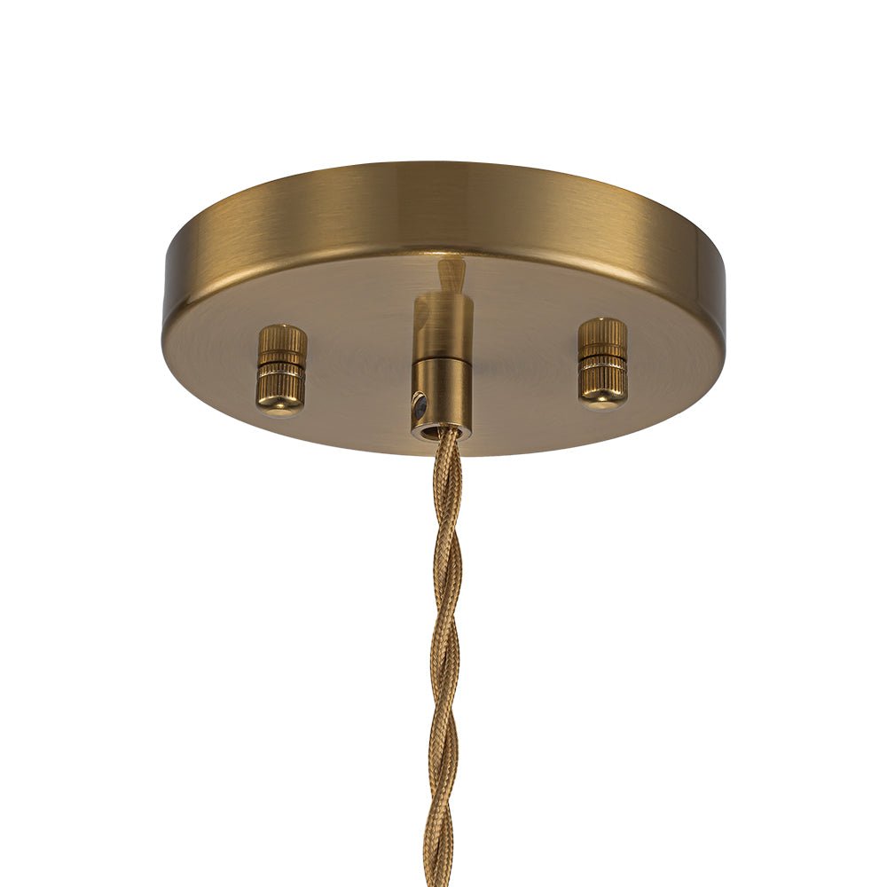 Vintage 1 - Light Striped Glass Drum Pendant Light - LightfixturesUAE