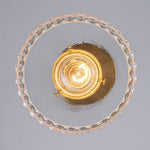 Vintage 1 - Light Striped Glass Drum Pendant Light - LightfixturesUAE
