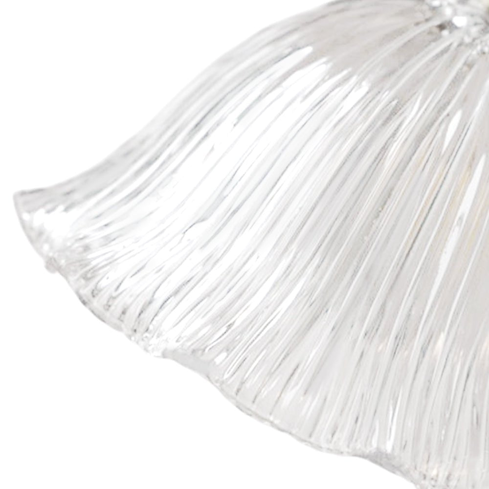 Vintage 1 - Light Striped Glass Flower - Shaped Pendant Light - LightfixturesUAE