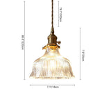 Vintage 1 - Light Striped Glass Flower - Shaped Pendant Light - LightfixturesUAE