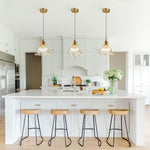 Vintage 1 - Light Striped Glass Flower - Shaped Pendant Light - LightfixturesUAE