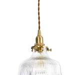 Vintage 1 - Light Striped Glass Flower - Shaped Pendant Light - LightfixturesUAE